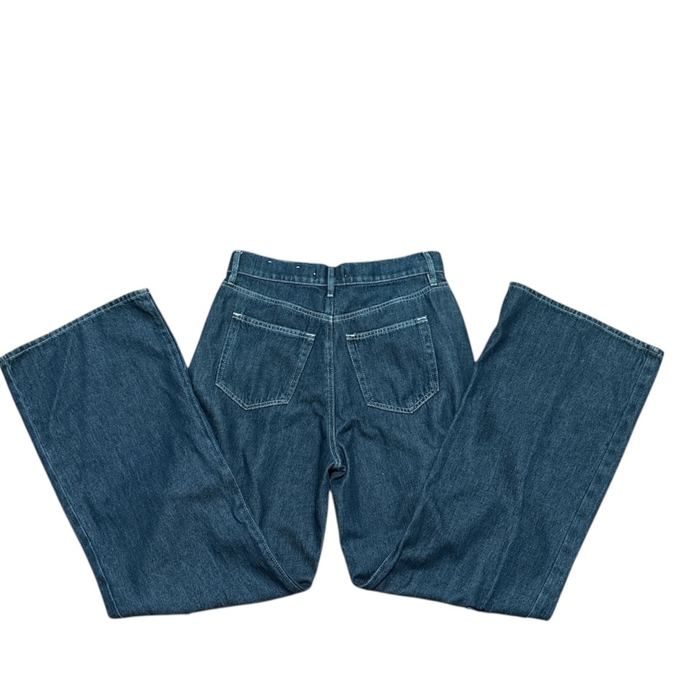 LOFT Dark Blue Cargo Wide Leg Denim Jeans Size: 27/4 - Picture 3 of 7